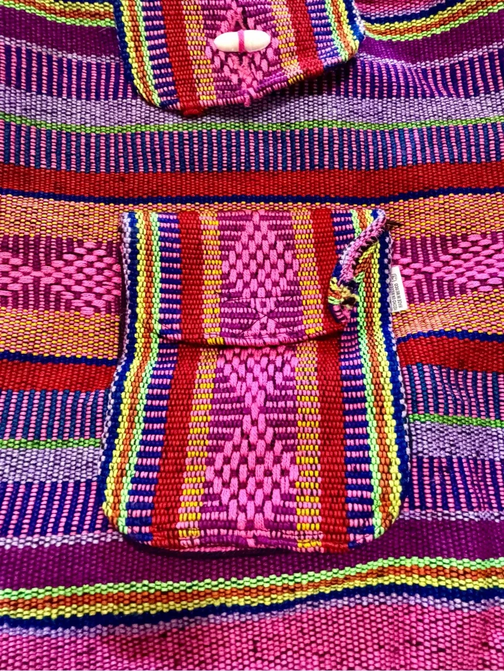 Artesanias Pinzon Backpack Mexican Woven Drawstring Unisex Boho Bag Satchel